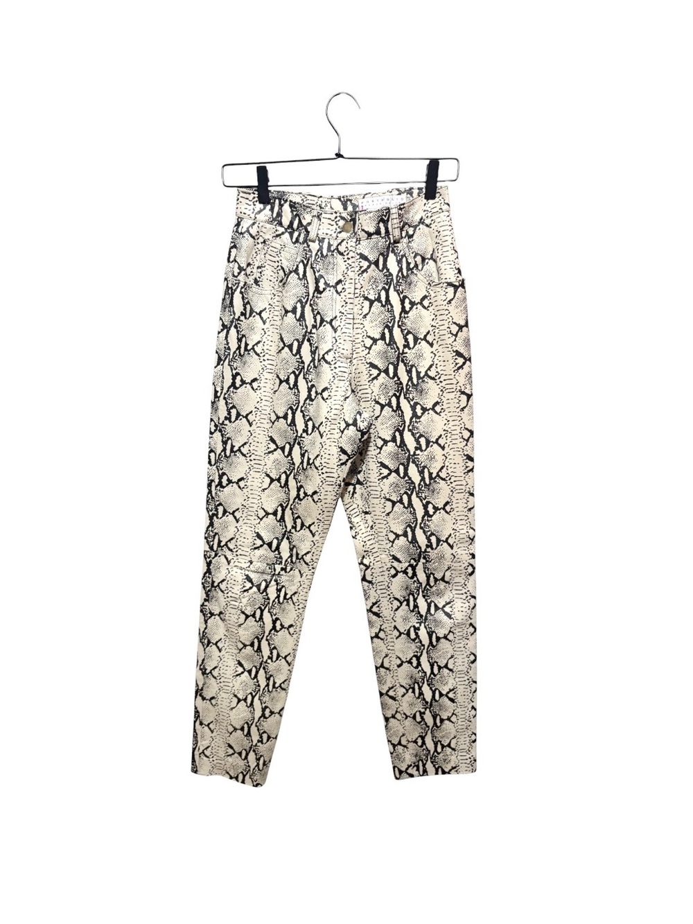 Vintage Portfolio Leather Python print trousers